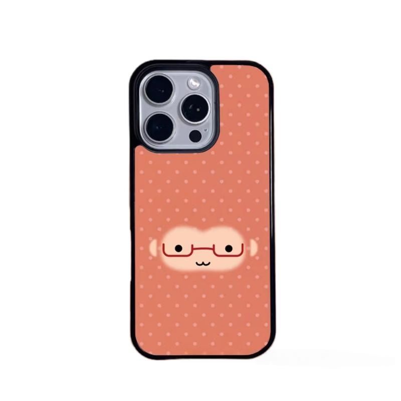 Phone Accessories Red - Red Glasses Monkey Face Polka Dots
