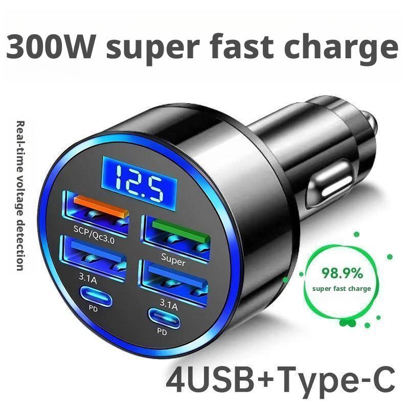 Usb C Hub - 300W PD Car Charger 6 Ports