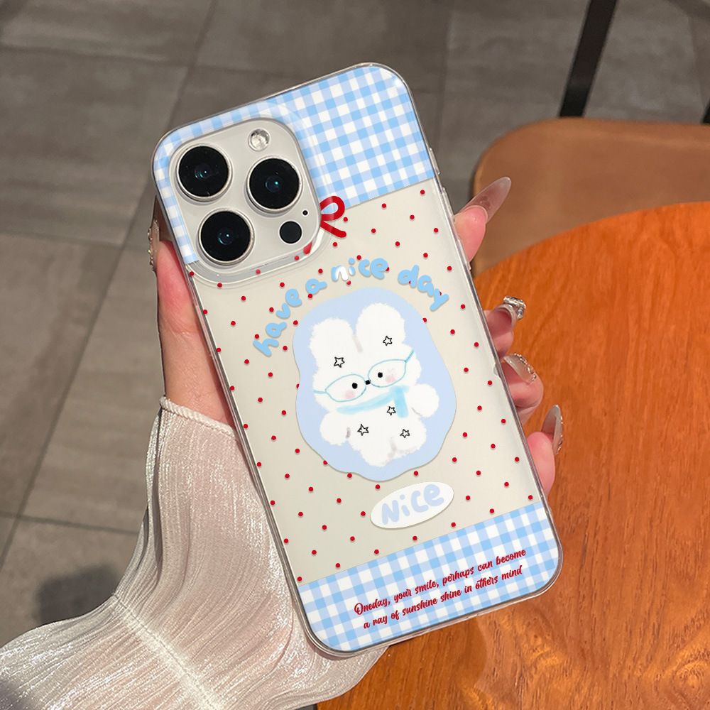 Phone Accessories Red - Cartoon Cute Rabbit Red Polka Dot