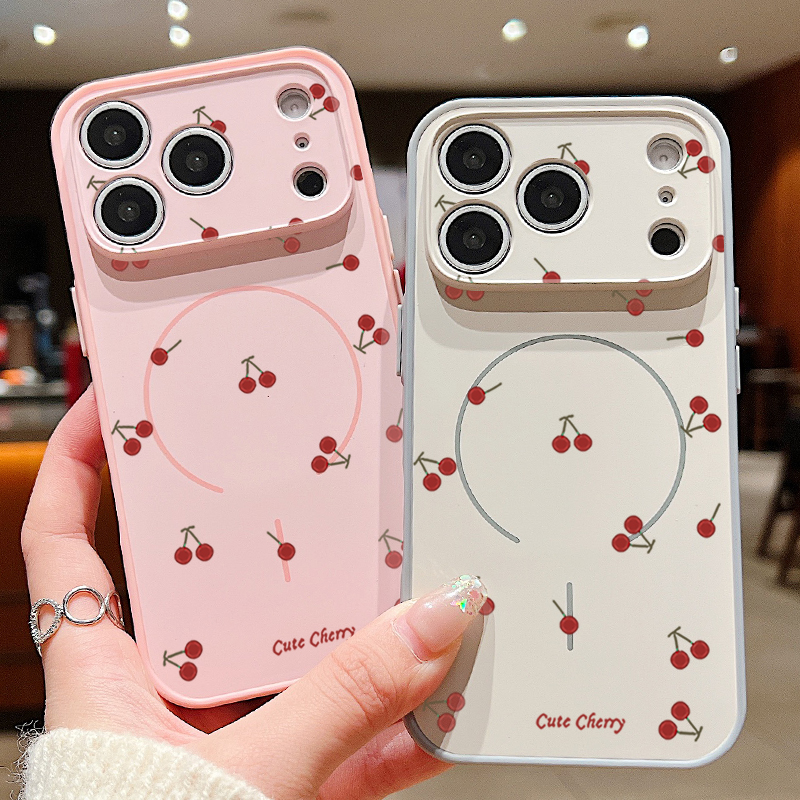 Phone Accessories Red - Red Cherry Patterned Magnetic Phone Case