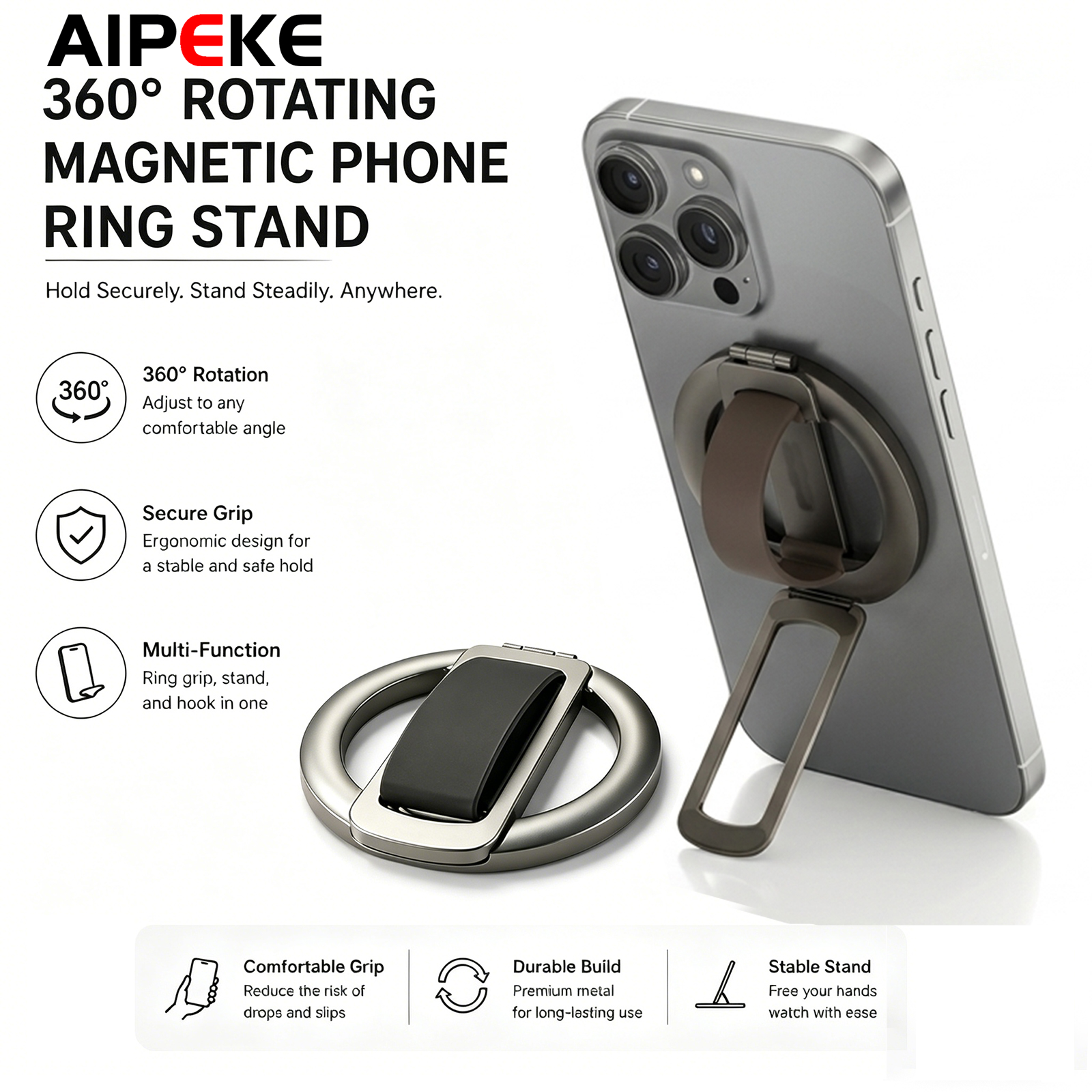 Universal Magnetic Folding Pho - Phone Kickstand Ring ulasan dan harga