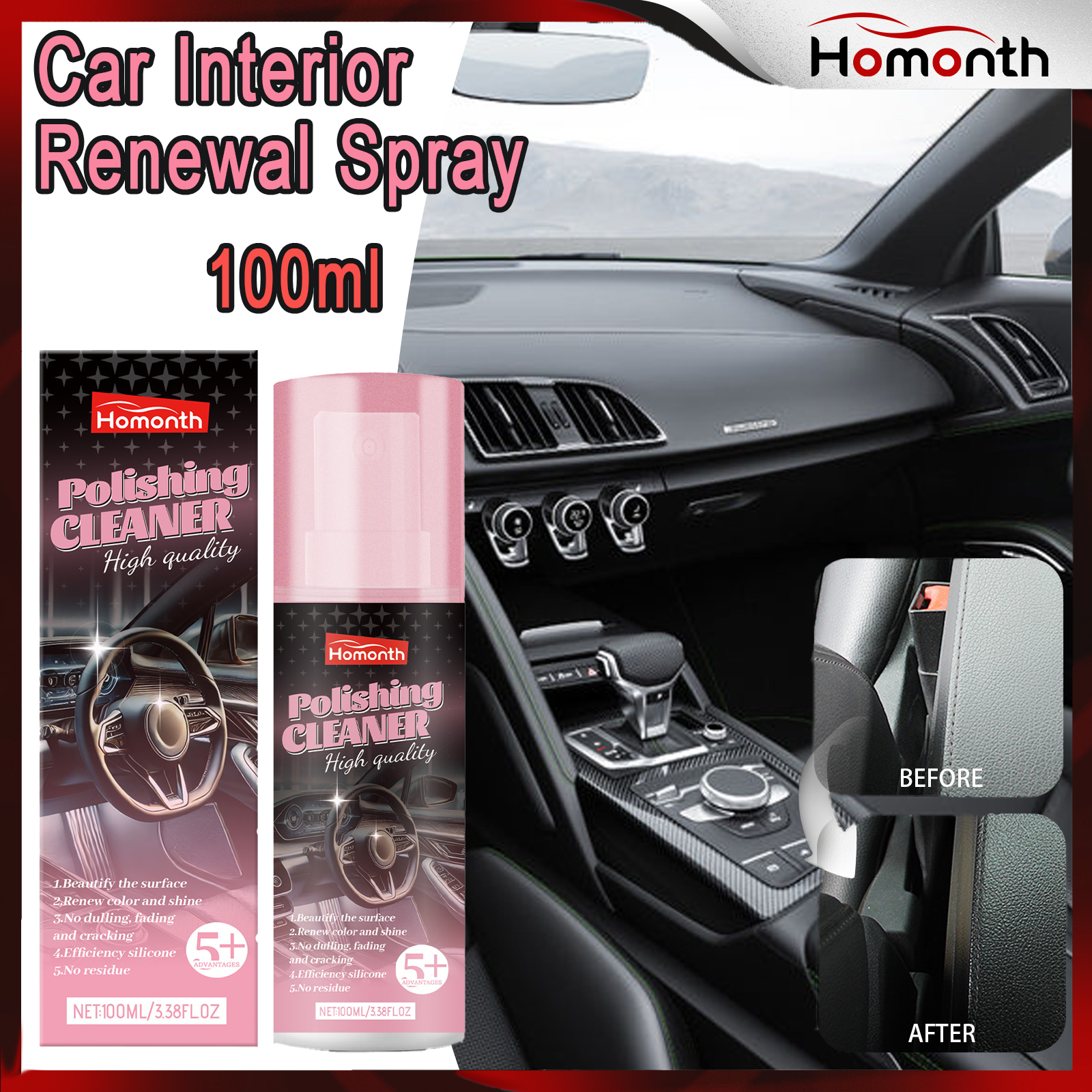 100ml Auto Interior Polish Car - Screen Cleaner Spray ulasan dan harga