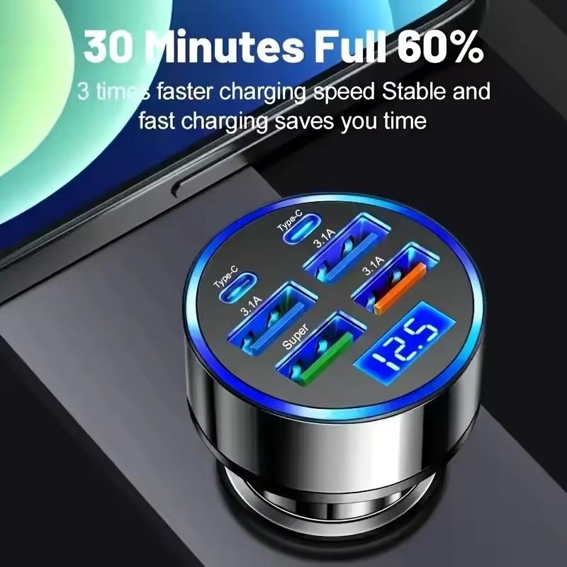 300W PD Car Charger 6 Ports Fa - Usb C Hub ulasan dan harga