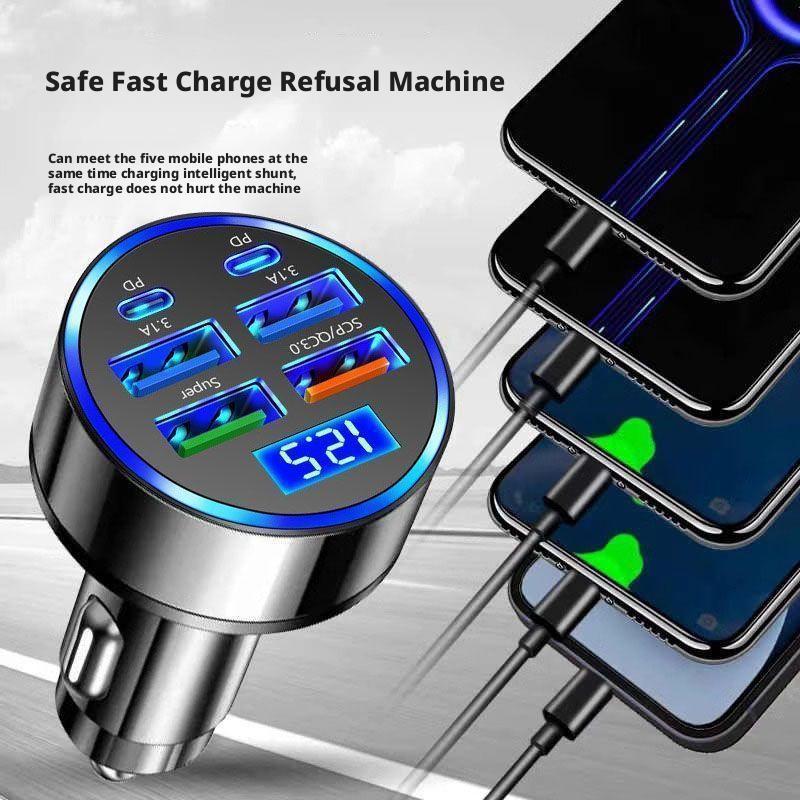 300W PD Car Charger 6 Ports Fa - Usb C Hub ulasan dan harga