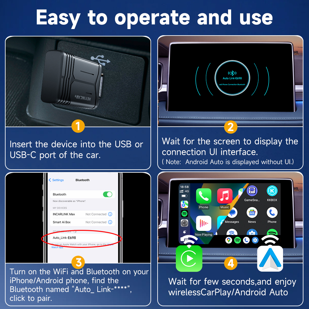 HEYINCAR Wireless CarPlay Apap - Usb C Hub ulasan dan harga