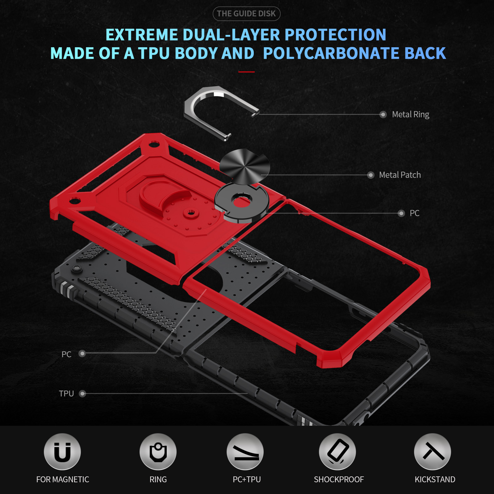 Military-grade Shockproof Phon - Phone Kickstand Ring ulasan dan harga