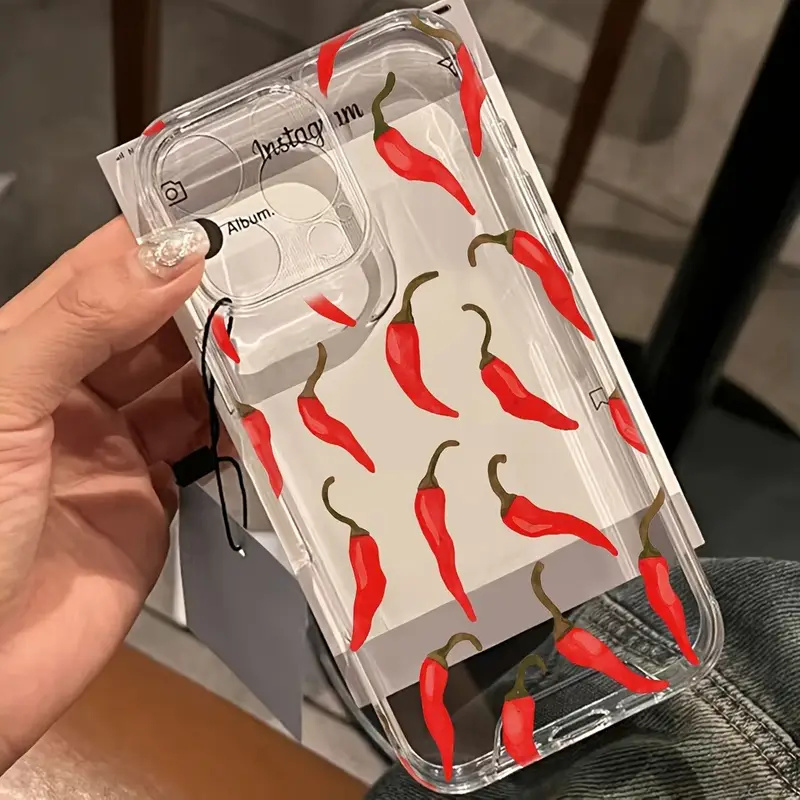 Red Chili Pepper Print Clear P - Phone Accessories Red ulasan dan harga