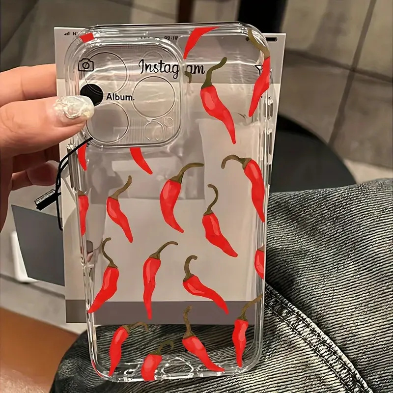 Red Chili Pepper Print Clear P - Phone Accessories Red ulasan dan harga