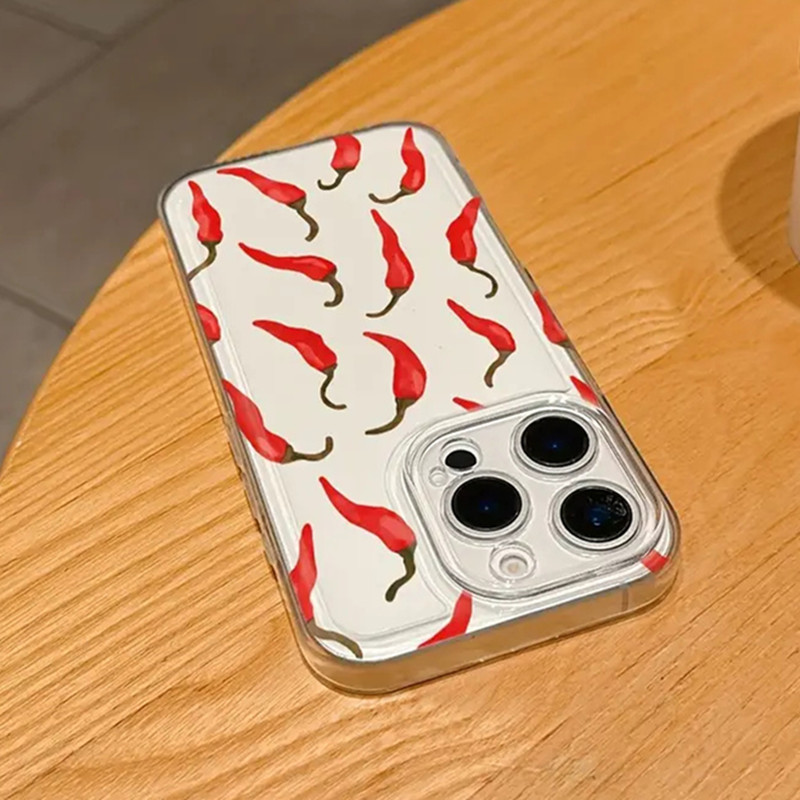 Red Chili Pepper Print Clear P - Phone Accessories Red ulasan dan harga