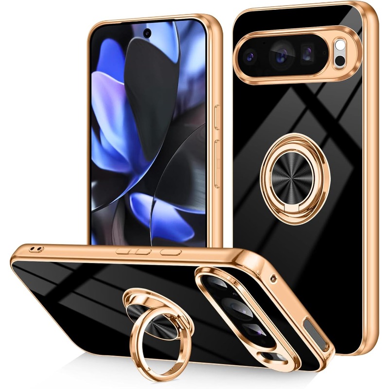Fashion Slim Soft TPU Gold Pla - Phone Kickstand Ring ulasan dan harga