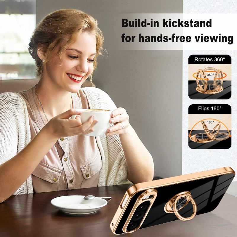 Fashion Slim Soft TPU Gold Pla - Phone Kickstand Ring ulasan dan harga