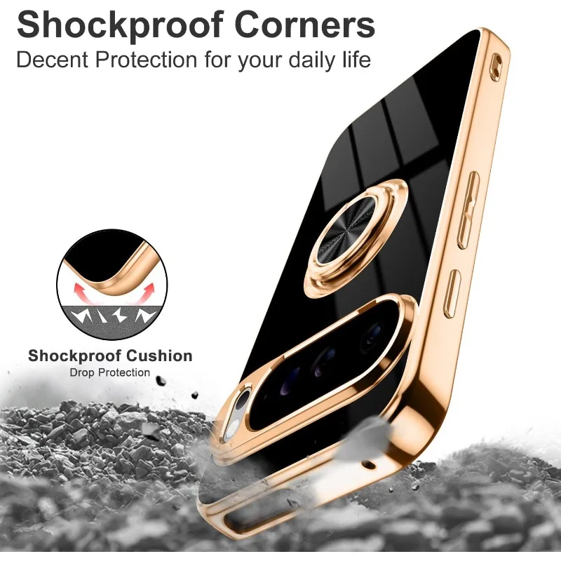 Fashion Slim Soft TPU Gold Pla - Phone Kickstand Ring ulasan dan harga