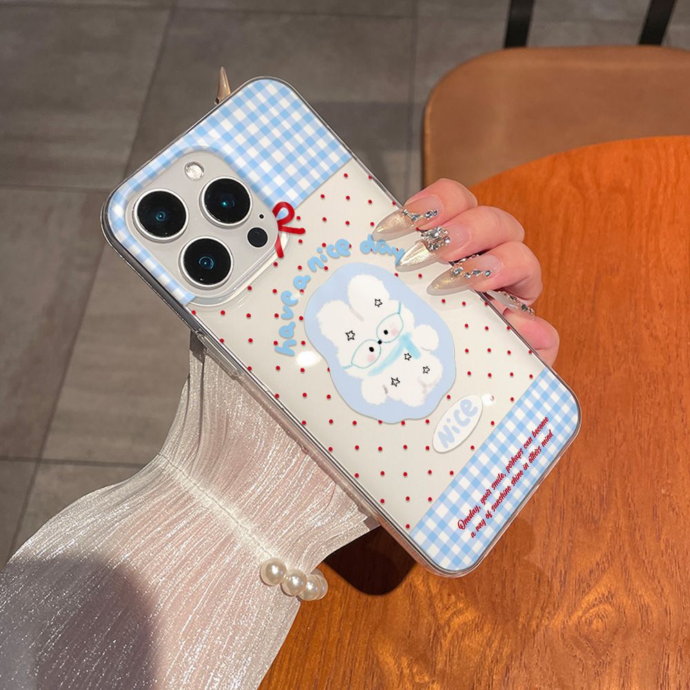 Cartoon Cute Rabbit Red Polka  - Phone Accessories Red ulasan dan harga