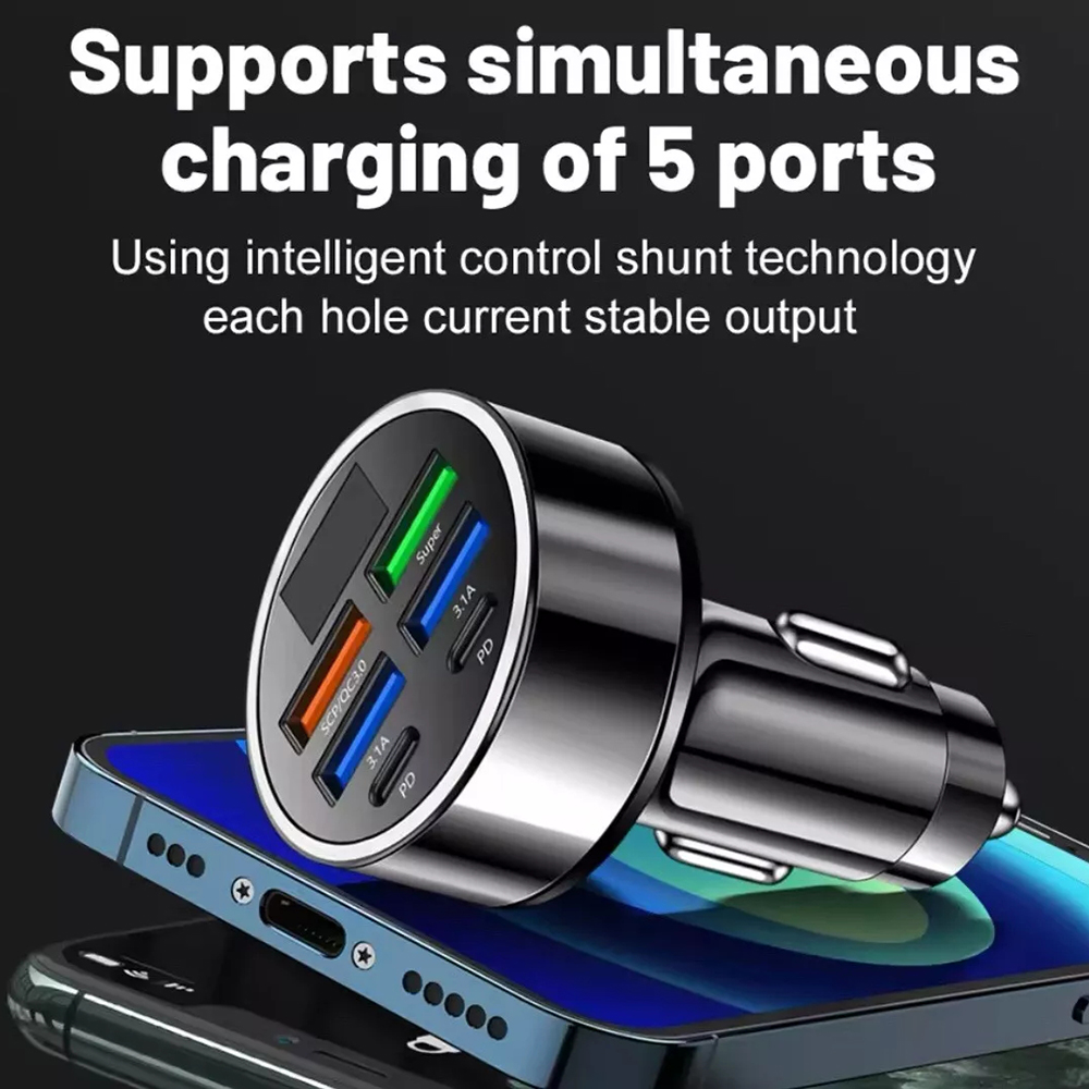100W 6 Ports Fast Charging Car - Usb C Hub ulasan dan harga