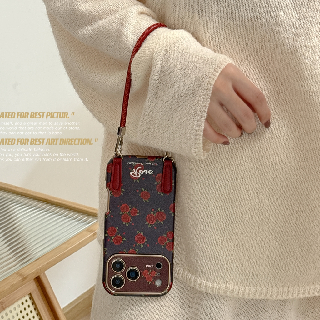 Retro Oil Painting Red Rose Ar - Phone Accessories Red ulasan dan harga