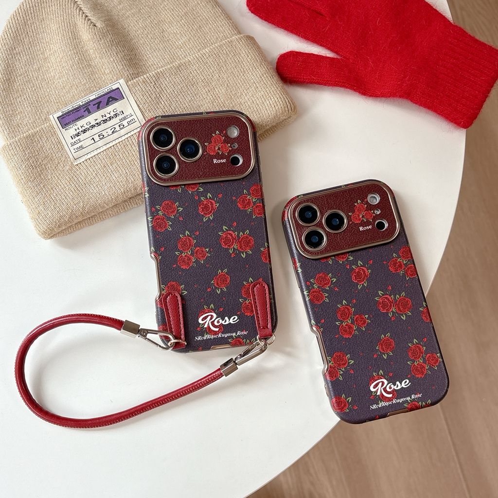 Retro Oil Painting Red Rose Ar - Phone Accessories Red ulasan dan harga
