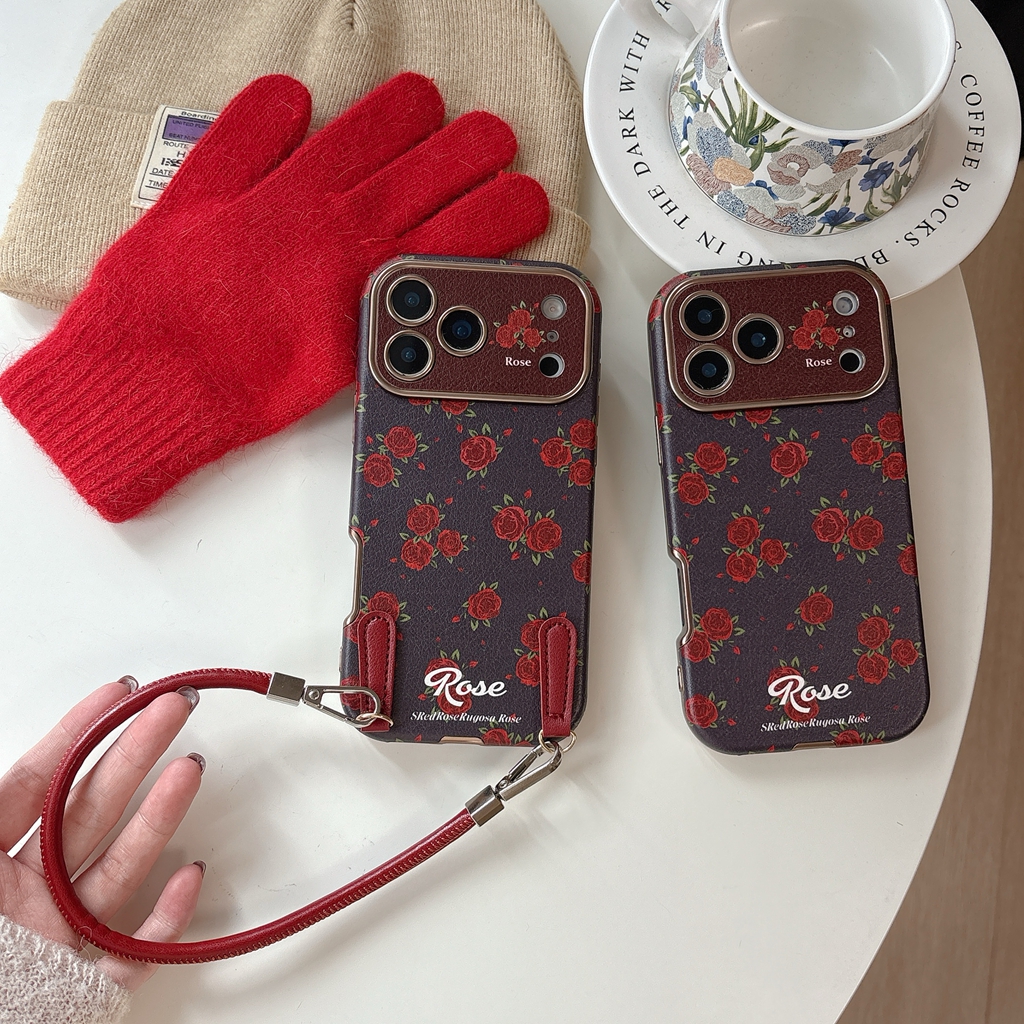 Retro Oil Painting Red Rose Ar - Phone Accessories Red ulasan dan harga