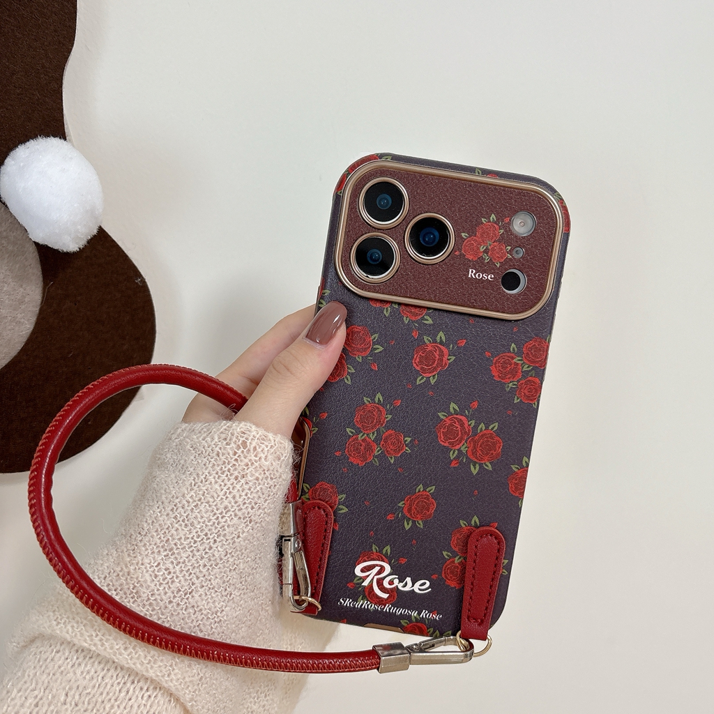 Retro Oil Painting Red Rose Ar - Phone Accessories Red ulasan dan harga