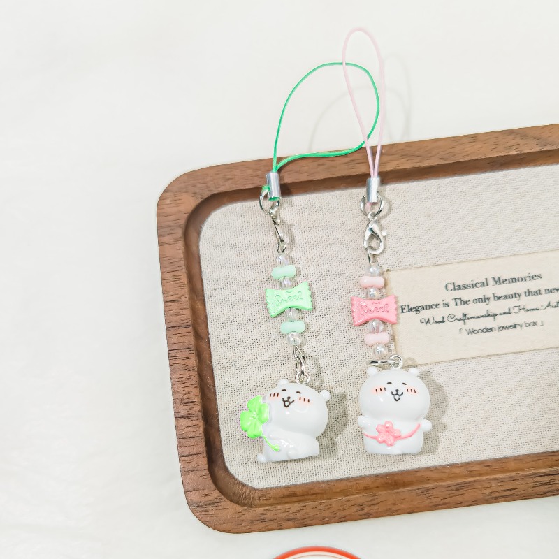 Cute Beaded Phone Strap Pink G - Phone Accessories Crochet ulasan dan harga