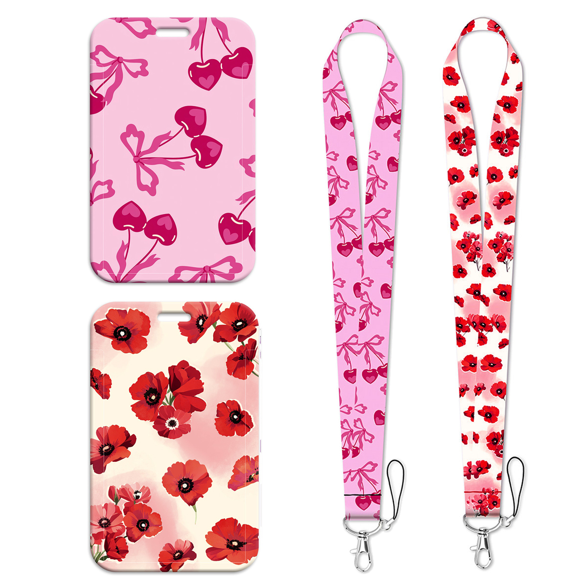 Trendy Pink Cherry Lanyard Key - Phone Accessories Red ulasan dan harga